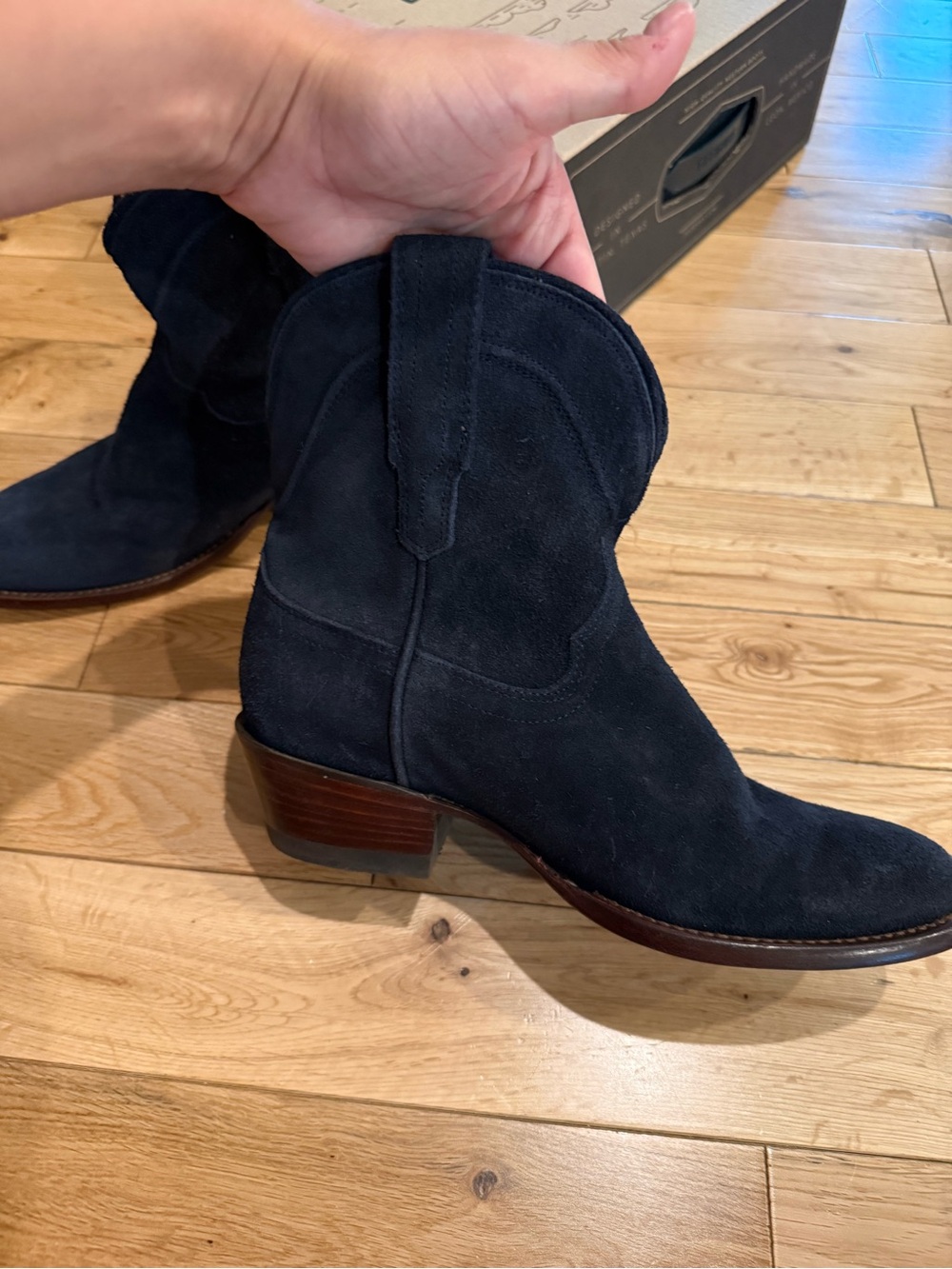 Tecovas. The Lucy in Navy Suede 7.5 Womens. - Picture 5 of 7